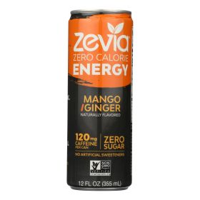 Zevia Zero Calorie Energy Drink - Mango/ginger - Case Of 12 - 12 Fl Oz - Default