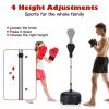 Freestanding Punching Bag with Stand Boxing Gloves for Adult Kids Adjustable - Black