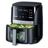 6-Qt Digital Window Air Fryer with 12 Presets & Guided Cooking Black - black